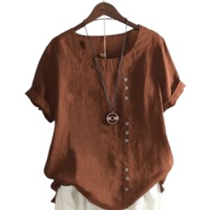 Women's T-shirt Short Sleeve  - Coffee
